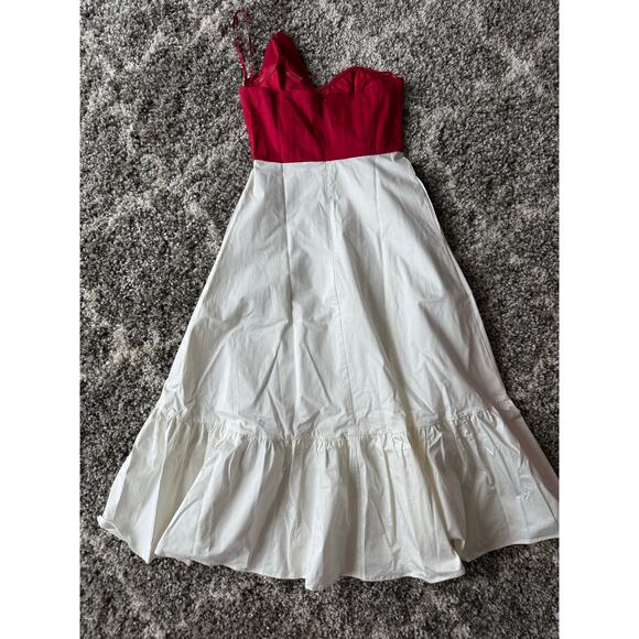Hutch NWT Red White Motif Bow-Tie Colorblock Maxi Dress Anthropologie | Size 8 - Picture 7 of 16